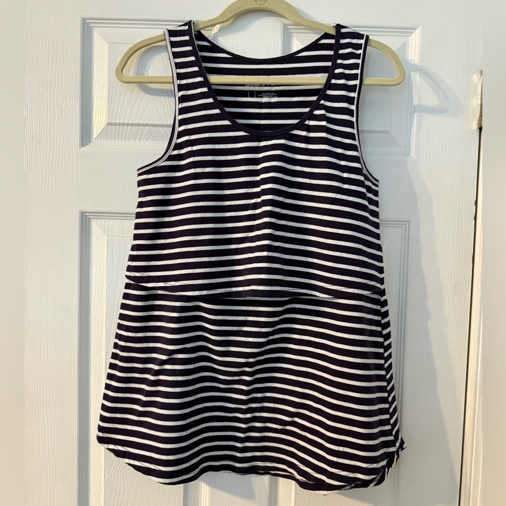 Latched Mama Purple and White Nursing Tanktop